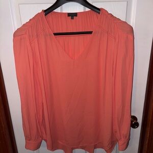 The Limited Coral V-Neck Blouse
